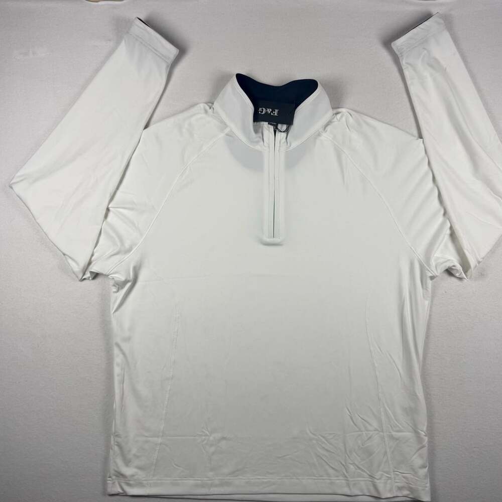 Fairway & Greene New School 1/4 Zip Pullover Size Large White Golf